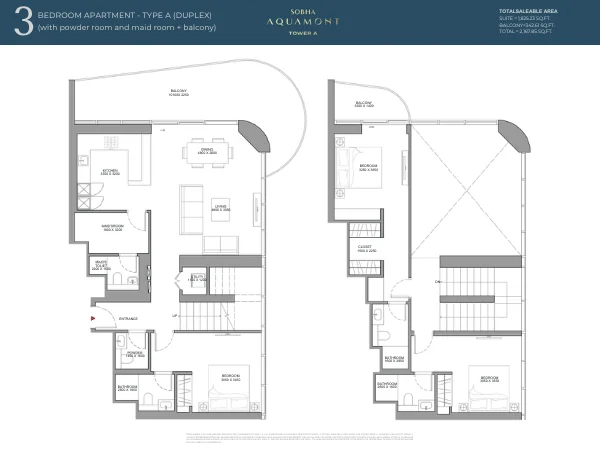 3BR Floor Plan - Aquamont